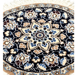 قالیچه دستباف نایین (Naein) مدل آسمان زمینه مشکی