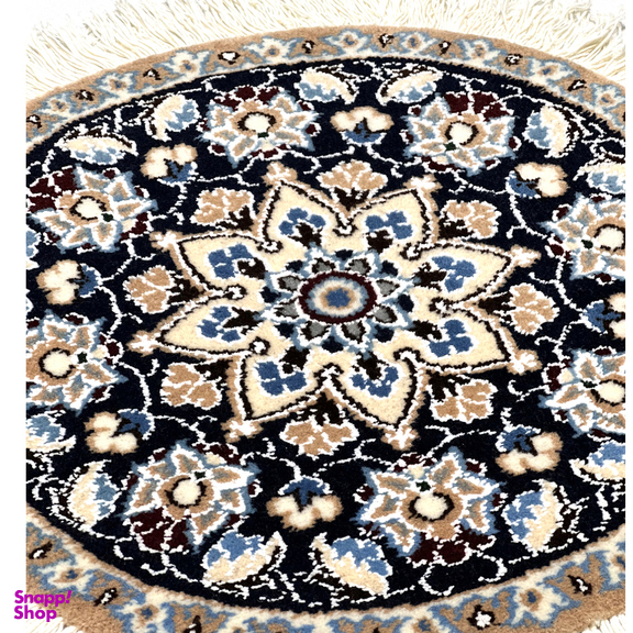 قالیچه دستباف نایین (Naein) مدل آسمان زمینه مشکی