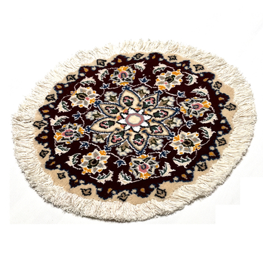 قالیچه دستباف نایین (Naein) مدل سروناز زمینه مشکی