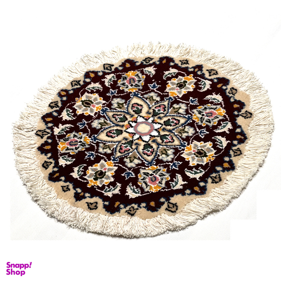 قالیچه دستباف نایین (Naein) مدل سروناز زمینه مشکی