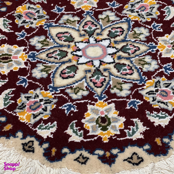 قالیچه دستباف نایین (Naein) مدل سروناز زمینه مشکی