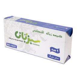 کیسه زباله اقتصادی سبزبان پلاستیک سایز بزرگ 9 عددی