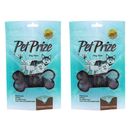تشویقی سگ پت پرایز (Pet Prize) مدل Chicken Liver وزن 50 گرم بسته 2 عددی
