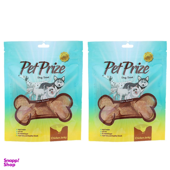 تشویقی سگ پت پرایز (Pet Prize) مدل Chicken Jerky وزن 50 گرم بسته 2 عددی