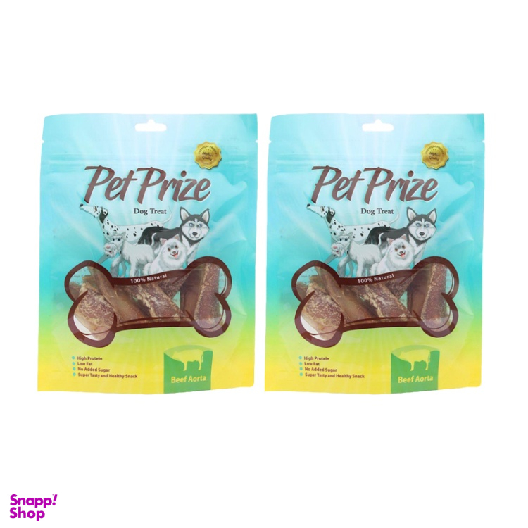 تشویقی سگ پت پرایز (Pet Prize) مدل Beef Aorta وزن 50 گرم بسته 2 عددی