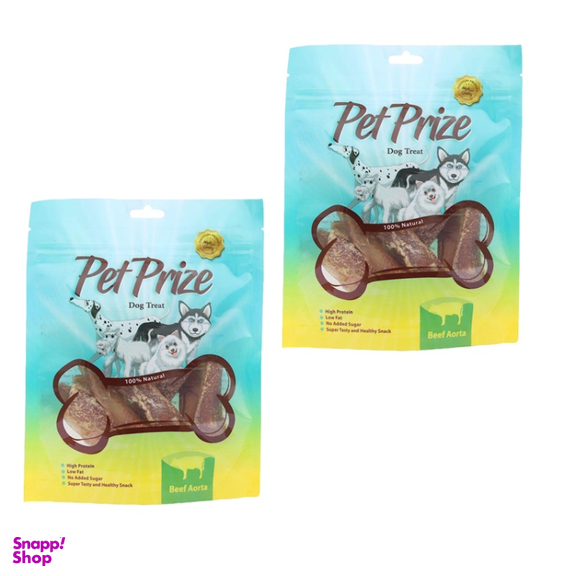 تشویقی سگ پت پرایز (Pet Prize) مدل Beef Aorta وزن 50 گرم بسته 2 عددی