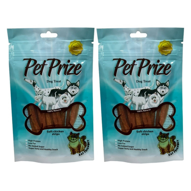 تشویقی سگ و گربه پت پرایز (Pet Prize) مدل Soft Chicken Strips وزن 50 گرم بسته 2 عددی