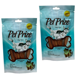 تشویقی سگ و گربه پت پرایز (Pet Prize) مدل Soft Chicken Strips وزن 50 گرم بسته 2 عددی