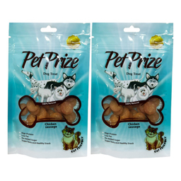 تشویقی سگ و گربه پت پرایز (Pet Prize) مدل Chicken Sausage وزن 50 گرم بسته 2 عددی