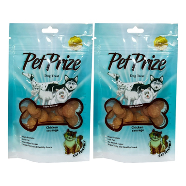تشویقی سگ و گربه پت پرایز (Pet Prize) مدل Chicken Sausage وزن 50 گرم بسته 2 عددی