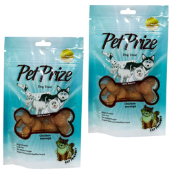 تشویقی سگ و گربه پت پرایز (Pet Prize) مدل Chicken Sausage وزن 50 گرم بسته 2 عددی