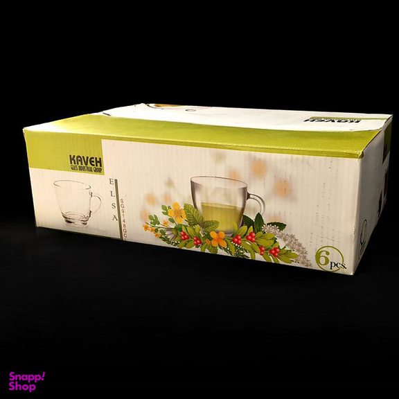 فنجان بلور کاوه (Kaveh Crystal) مدل السا کد 00042 بسته 6 عددی