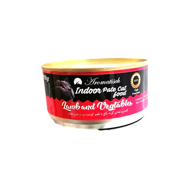 کنسرو غذای گربه بالغ آروماتیش (Aromatisch) با طعم گوشت بره و سبزیجات وزن 110 گرم
