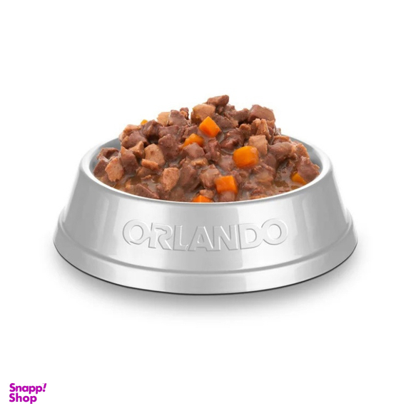 کنسرو سگ اورلاندو (Orlando) مدل Lamb & Turkey & Vegetables با طعم گوشت بره و بوقلمون و سبزیجات وزن 300 گرم