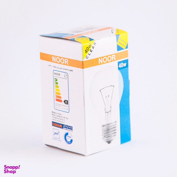 لامپ رشته ای 40 وات نور(Noor) مدل CLEAR پایه E27 بسته 6 عددی
