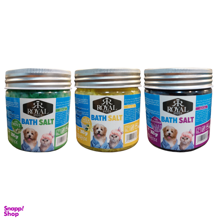 نمک حمام سگ و گربه رویال فید مدل BathSalt وزن 300 گرم بسته 3 عددی