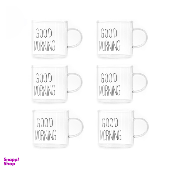 فنجان قهوه خوری مدل Good Morning بسته 6 عددی