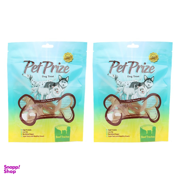 تشویقی سگ پت پرایز مدل Beef Trachea وزن 50 گرم بسته 2 عددی