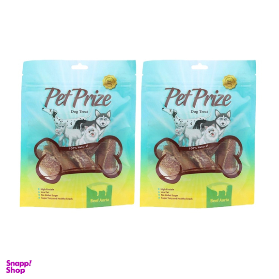 تشویقی سگ پت پرایز (Pet Prize) مدل Beef Aorta وزن 50 گرم بسته 2 عددی