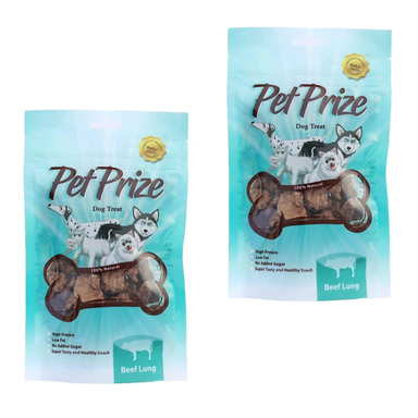 تشویقی سگ پت پرایز (Pet Prize) مدل Beef Lung وزن 40 گرم بسته 2 عددی