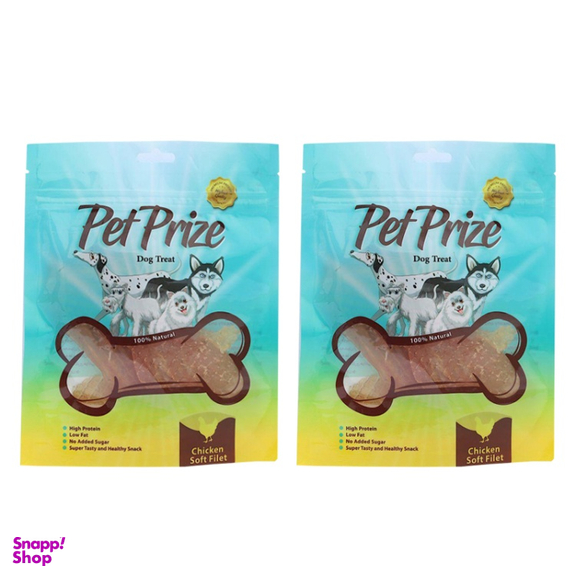 تشویقی سگ پت پرایز (Pet Prize) مدل Chicken Soft Fillet وزن 50 گرم بسته 2 عددی