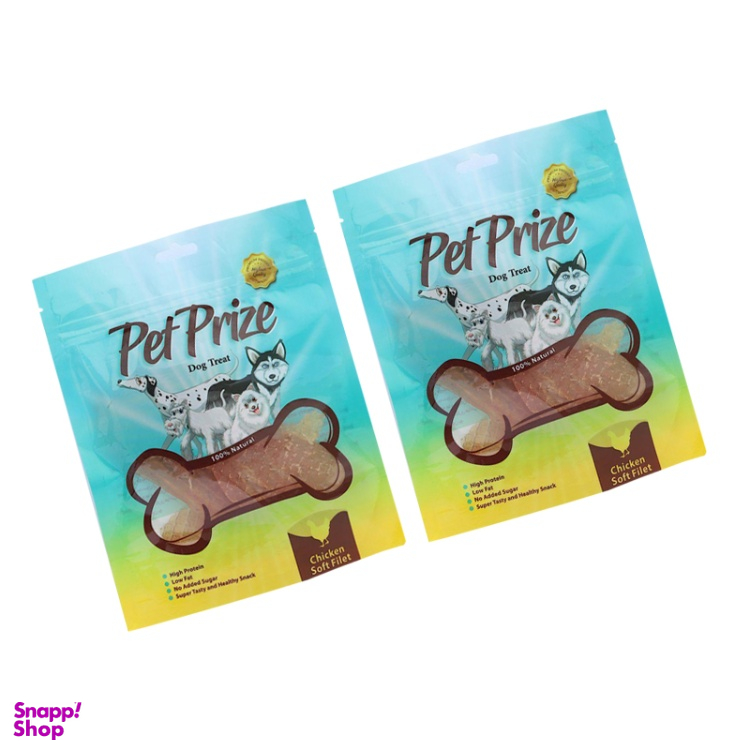 تشویقی سگ پت پرایز (Pet Prize) مدل Chicken Soft Fillet وزن 50 گرم بسته 2 عددی
