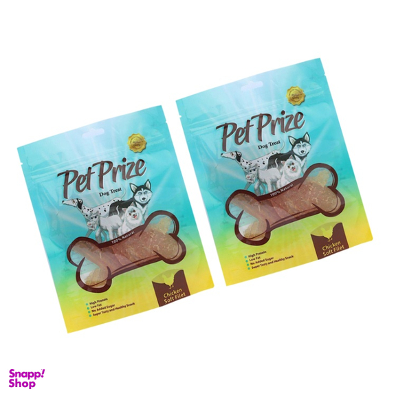 تشویقی سگ پت پرایز (Pet Prize) مدل Chicken Soft Fillet وزن 50 گرم بسته 2 عددی