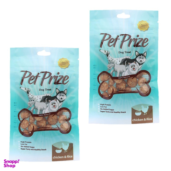 تشویقی سگ پت پرایز مدل Chicken Rice وزن 50 گرم بسته 2 عددی