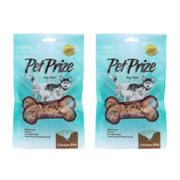 تشویقی سگ پت پرایز (Pet Prize) مدل Chicken Bite وزن 50 گرم بسته 2 عددی