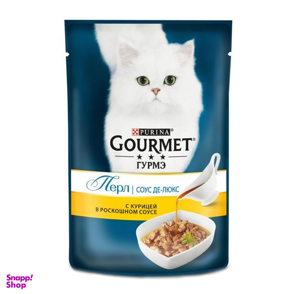 پوچ گربه گورمت مدل پرل مرغ در سس وزن 75 گرم