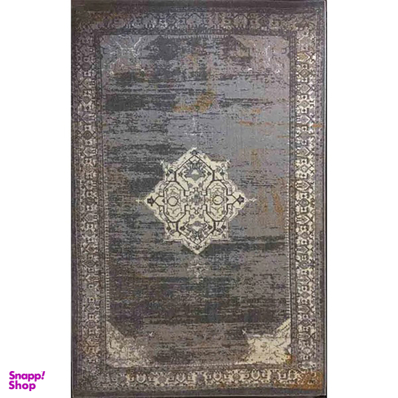 فرش ماشینی ساوین (Savin) طرح دنیس رنگ زمینه نقره‌ ای