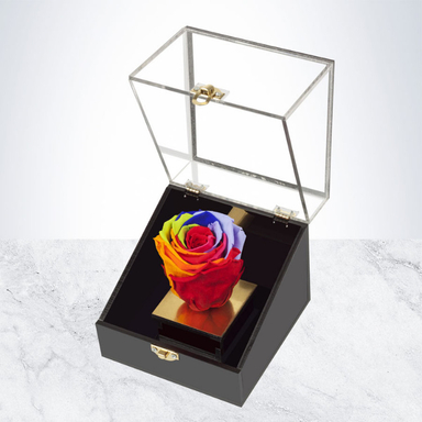 باکس گل رز جاودان گل بازار مدل رنگین کمان