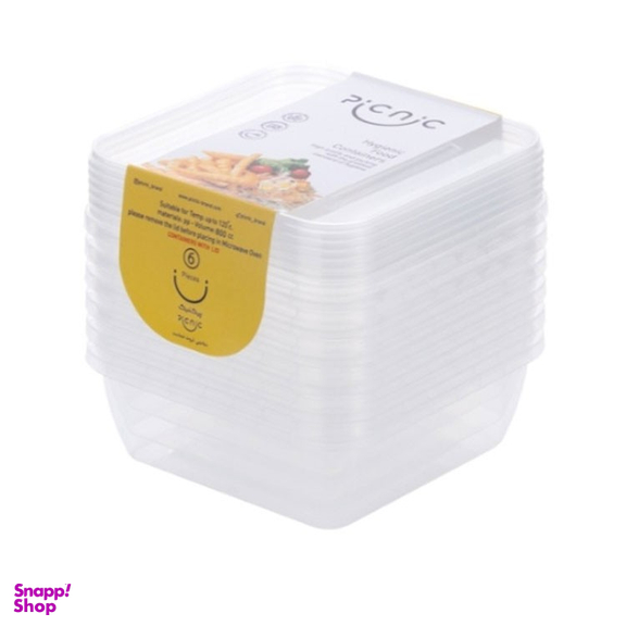 ظرف نگهدارنده پیک نیک (Picnic) کد 800cc بسته 6 عددی