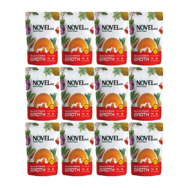 پوچ عصاره استخوان سگ و گربه نوول (Nouvelle) مدل Broth وزن 150 گرم بسته 12 عددی