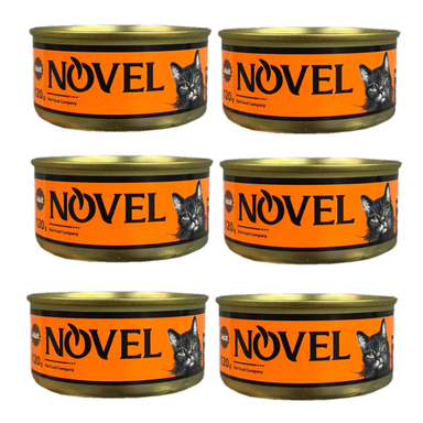 کنسرو غذای گربه نوول لوکس (Novel Luxe) مدل Mix وزن 120 گرم بسته 6 عددی رنگ نارنجی