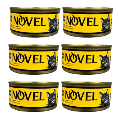 کنسرو غذای گربه نوول لوکس (Novel Luxe) مدل Mix وزن 120 گرم بسته 6 عددی رنگ زرد