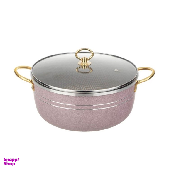 سرویس پخت و پز 14 پارچه اسبیکو مدل زنبوری دسته طلایی