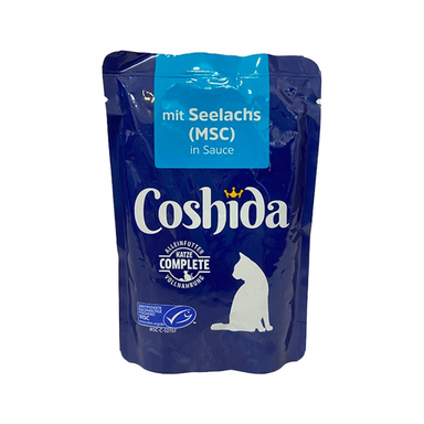 پوچ گربه کوشیدا (Coshida) با طعم ماهی زغالی آلاسکا در سس وزن 100 گرم