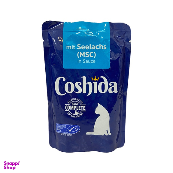 پوچ گربه کوشیدا (Coshida) با طعم ماهی زغالی آلاسکا در سس وزن 100 گرم