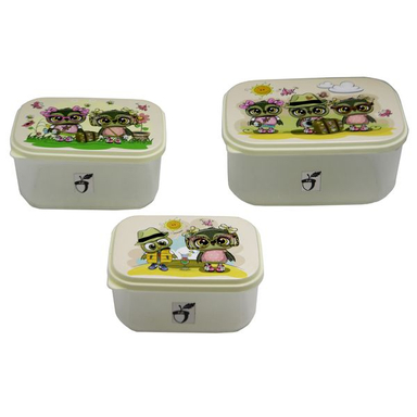 ظرف نگهدارنده طرح جغد گردشگر مدل بلوط کد YP-MOSTATIL-03 مجموعه 3 عددی