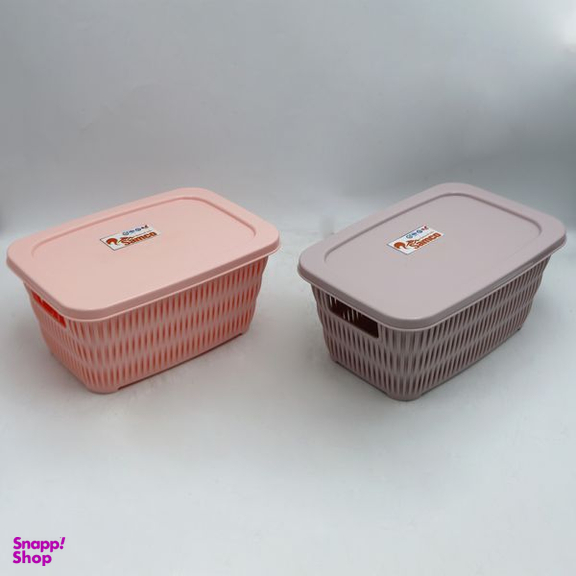 سبد سامکو طرح مستطیل مدل درب دار کد YP-SIZE3-23.5