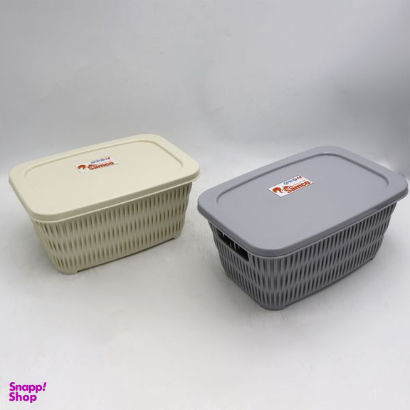 سبد سامکو طرح مستطیل مدل درب دار کد YP-SIZE3-23.5