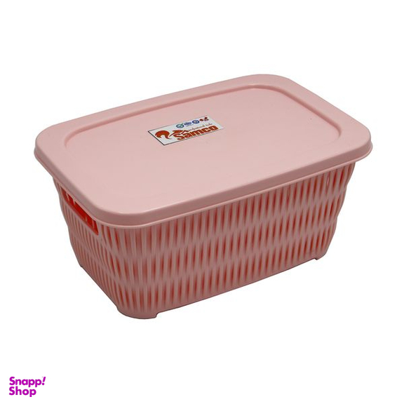 سبد سامکو طرح مستطیل مدل درب دار کد YP-SIZE3-23.5