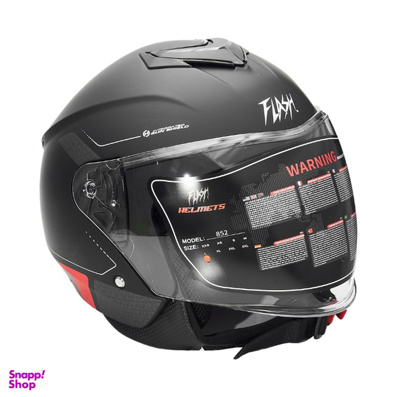 کلاه کاسکت بدون فک فلش مدل 852 matt red-black