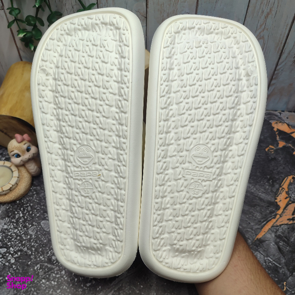 دمپایی زنانه پاپا مدل آهو کد 129619 رنگ سفید