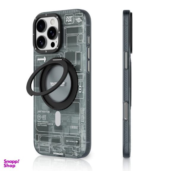 کاور گوشی موبایل یانگ کیت مدل Cyberpunk 360 Spin Magnetic Stand Case مناسب برای اپل iPhone 16 Pro Max