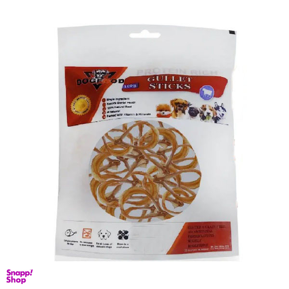 تشویقی سگ داگ فود مدل نای گوساله وزن 100 گرم