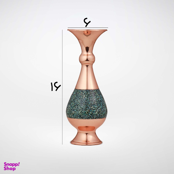 گلدان مسی فیروزه کوبی مدل صراحی کد 16