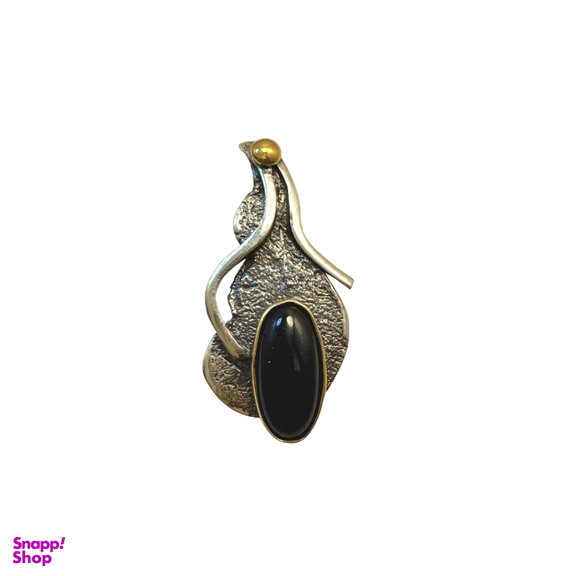 گل سینه نقره 925 عیار زنانه طرح بیضی کد 45011 GLSN