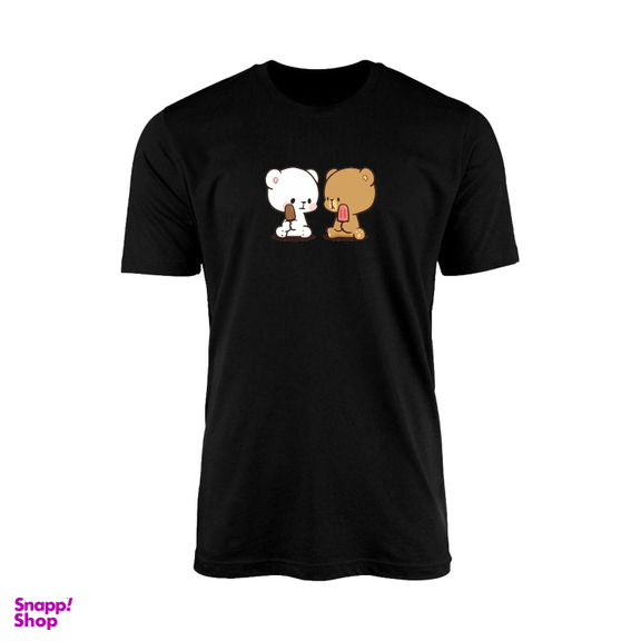 تیشرت آستین کوتاه زنانه مدل TZ7 طرح خرس کارتونی رنگ مشکی